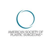 Logo of the American Society of Plastic Surgeons featuring a stylized blue circular design above the organization's name.