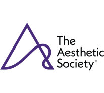 Logo of The Aesthetic Society featuring a stylized purple 'A' and the organization's name in black text on a white background.